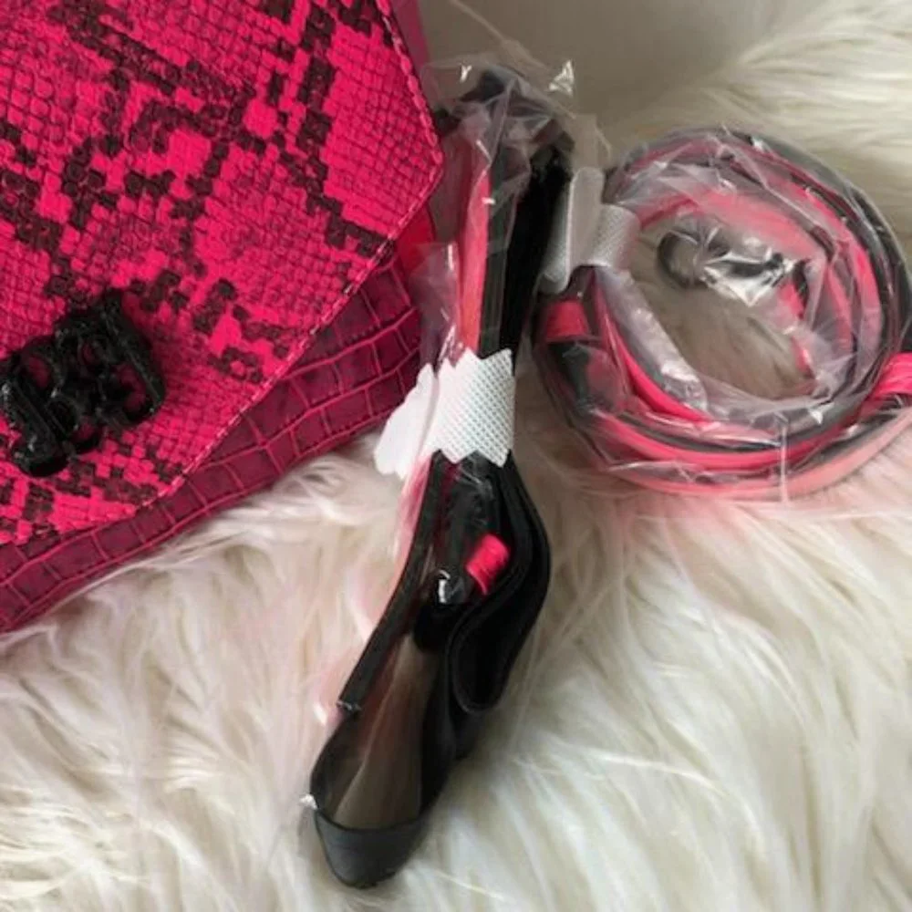 Betsey Johnson Neon Pink Flap Crossbody